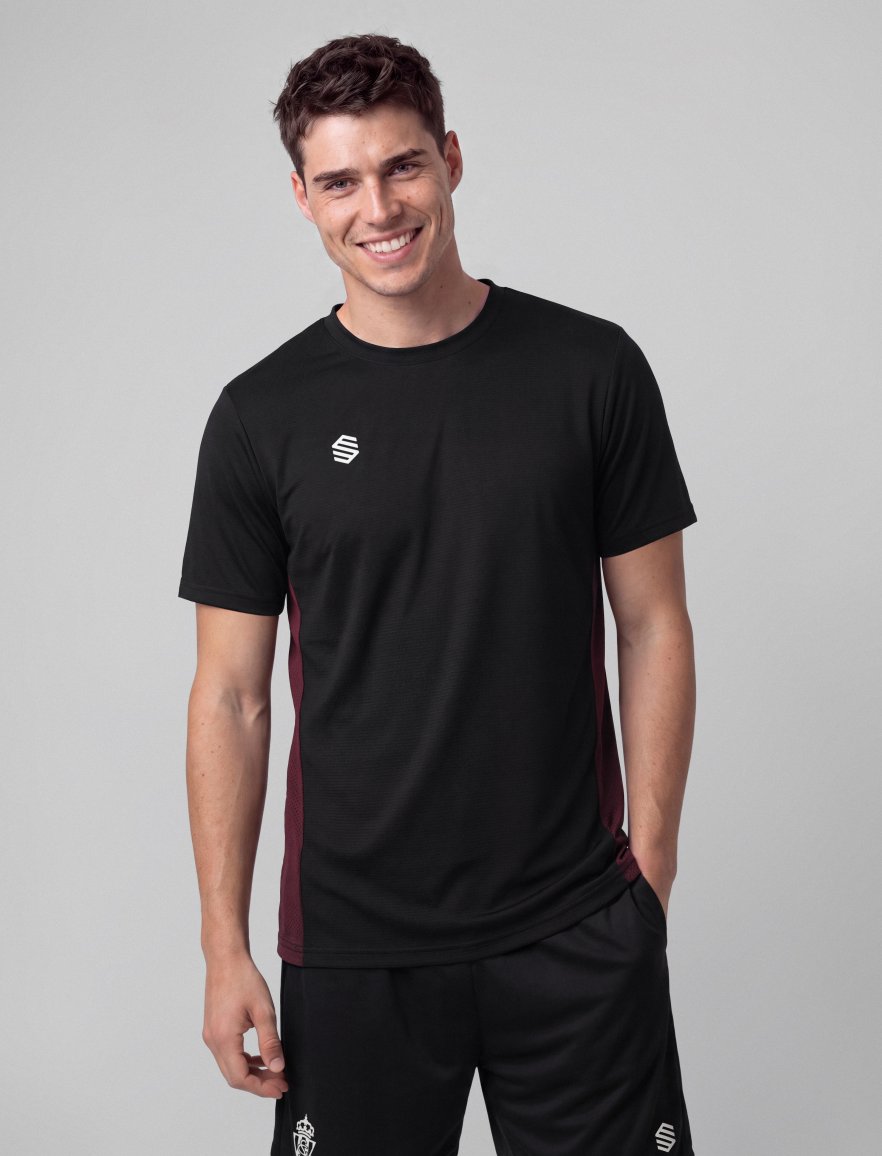 Sports Tee Black/Burgundy M