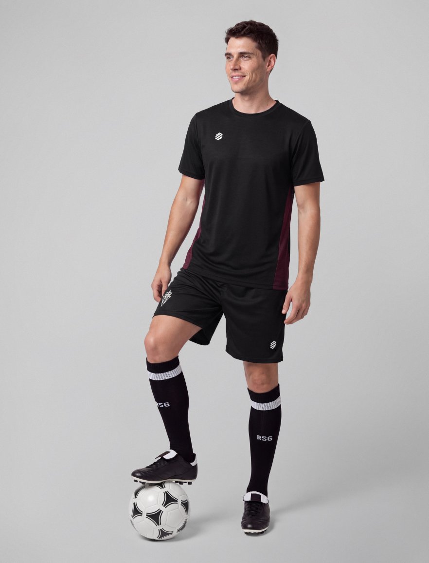 Sports Tee Black/Burgundy M