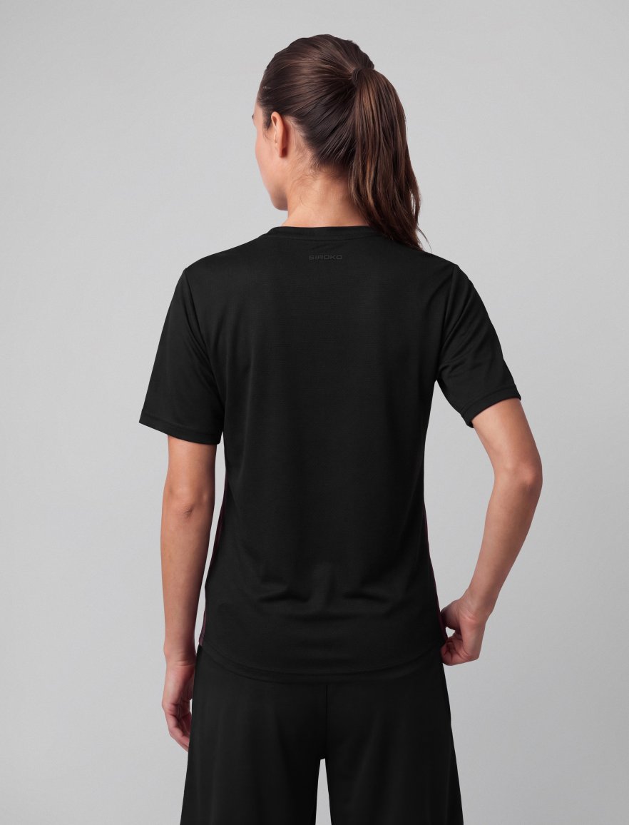 Sports Tee Black/Burgundy W