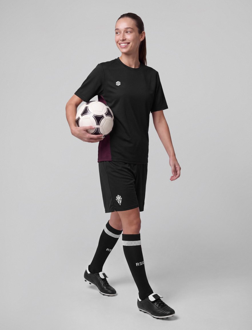 Sports Tee Black/Burgundy W