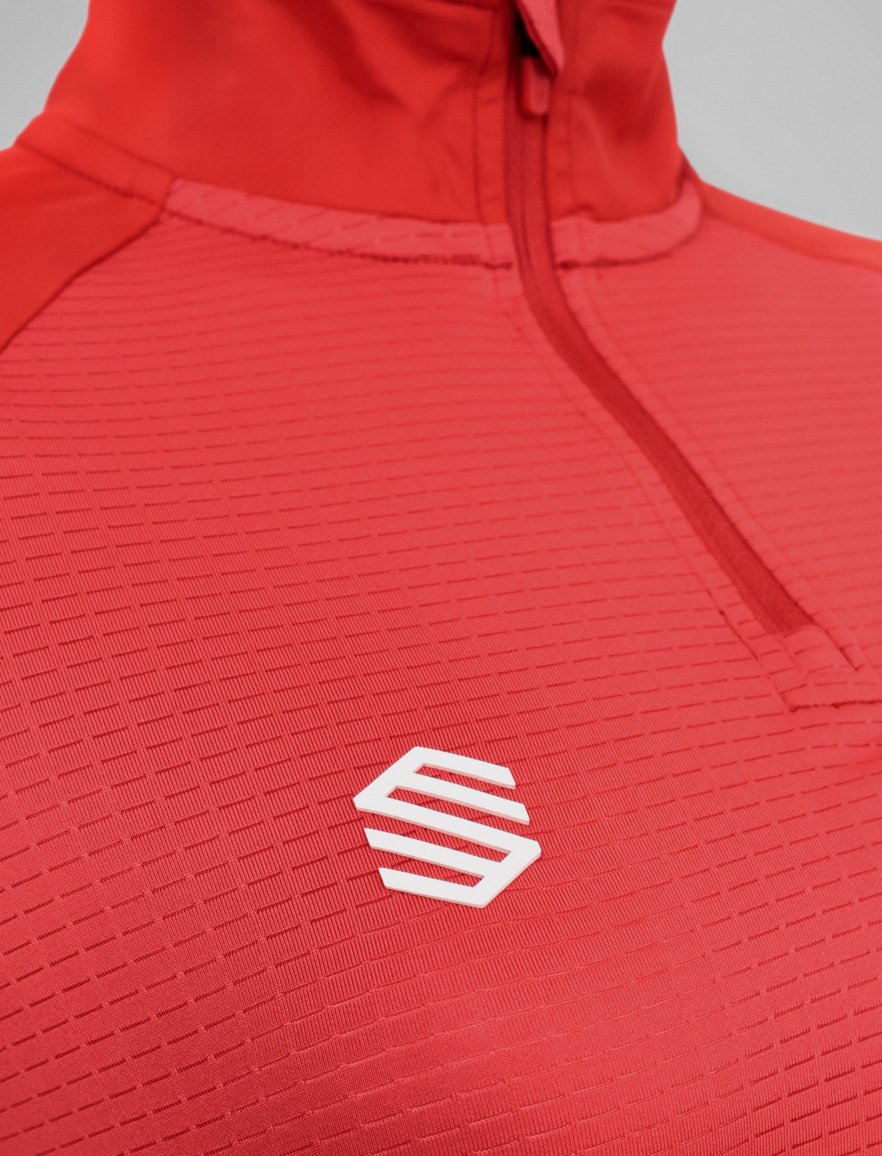 Halfzip Red/Burgundy W