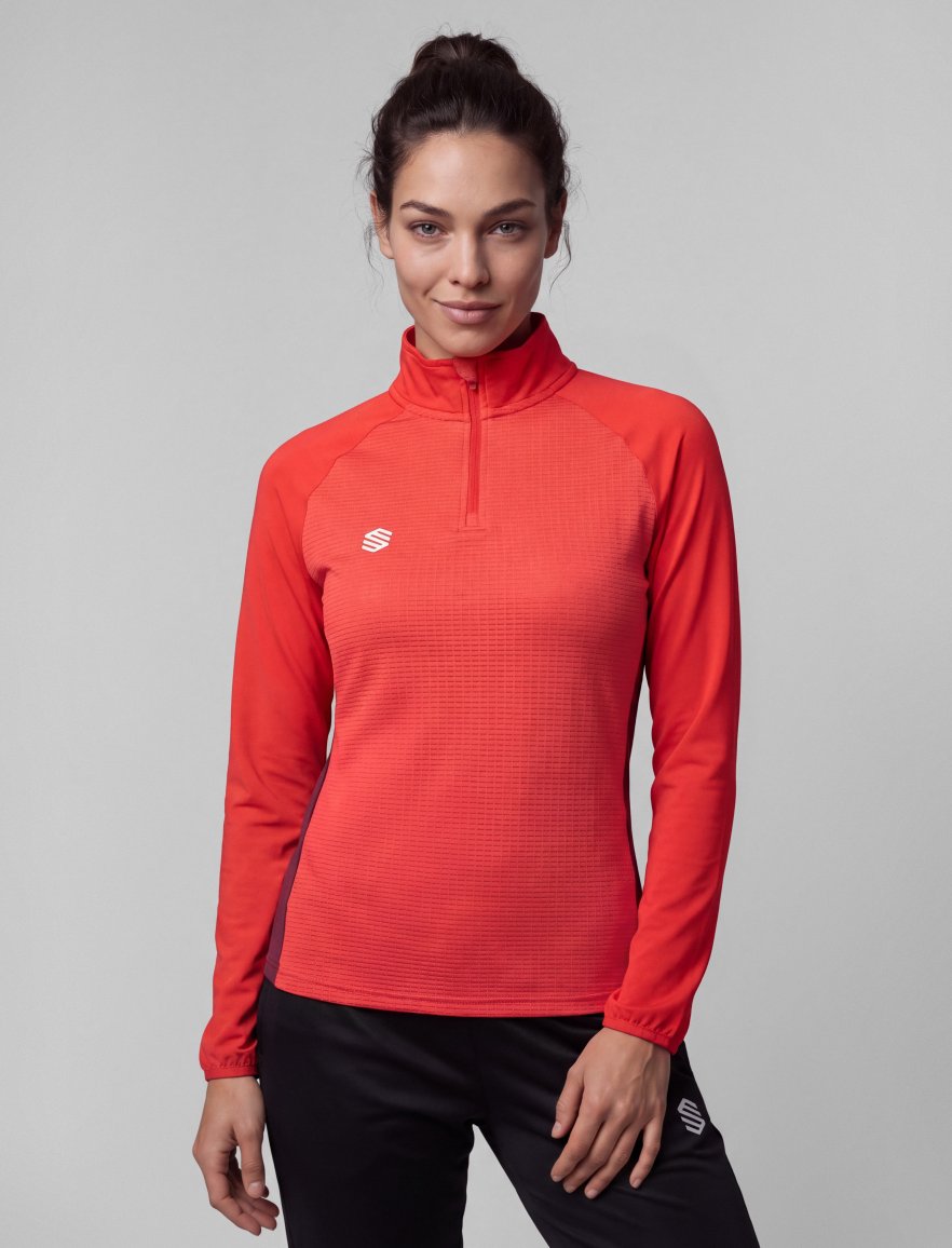 Halfzip Red/Burgundy W