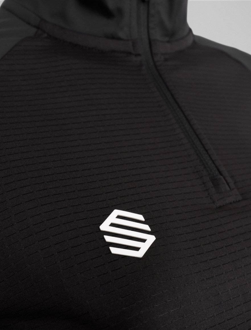 Halfzip Black/Burgundy W