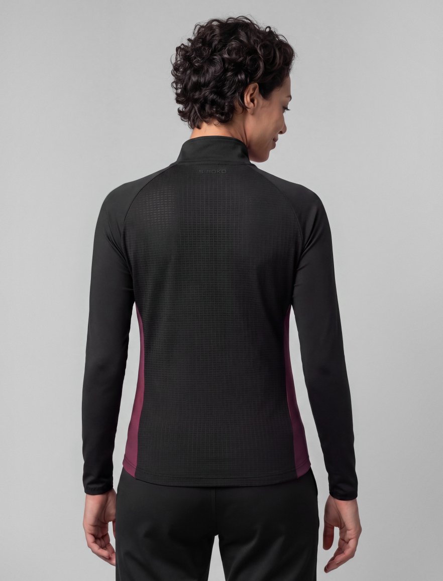 Halfzip Black/Burgundy W