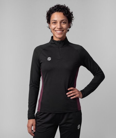 Halfzip Black/Burgundy W