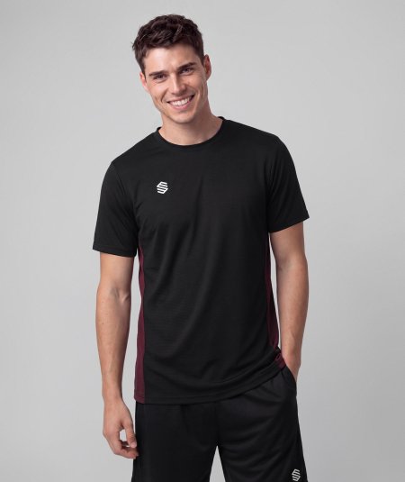Sports Tee Black/Burgundy M