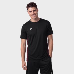 Sports Tee Black/Burgundy M