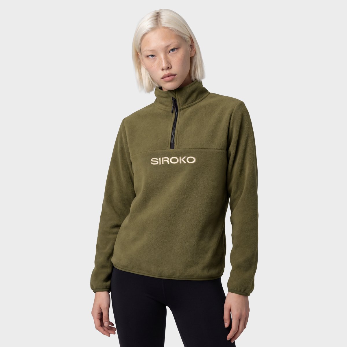 Half-Zip Fleece Pullover for Women Siroko Shadow-W Green
