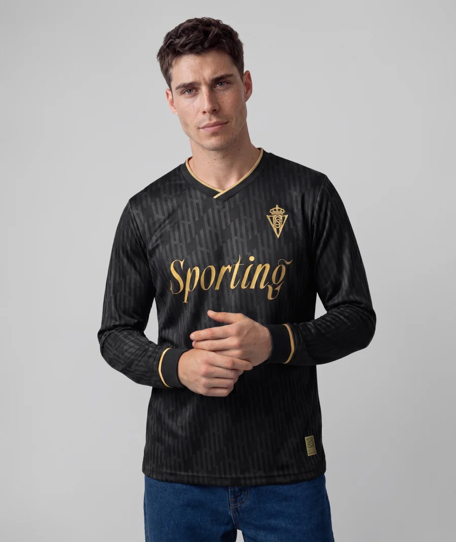 Camiseta «Night Game» negra del Real Sporting de Gijón de Siroko