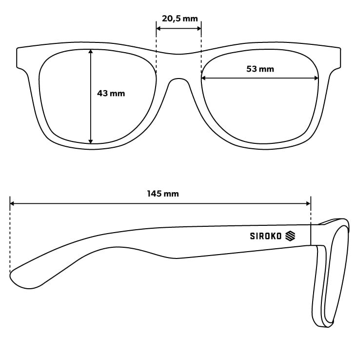 Guía de tamaños gafas Iconic Collection
