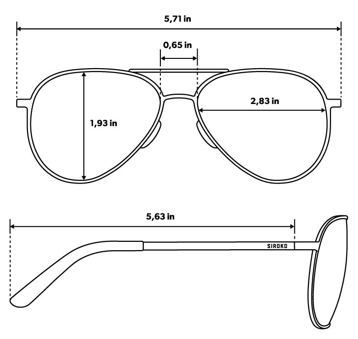 Guía de tamaños gafas Milan Collection
