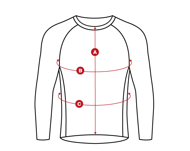 Snow base Layer size chart