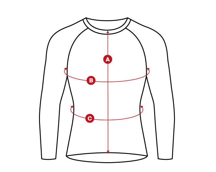 Snow base Layer size chart