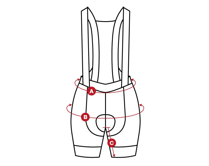 Bib Short women size chart