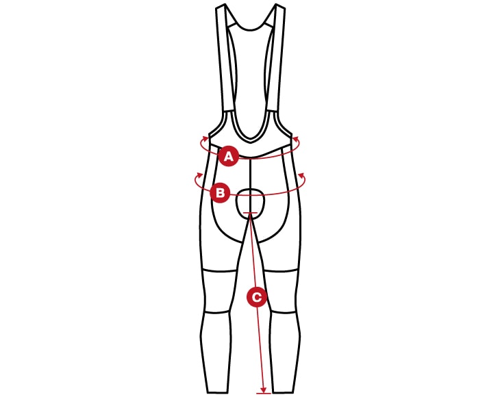 Bib Tights regular size chart