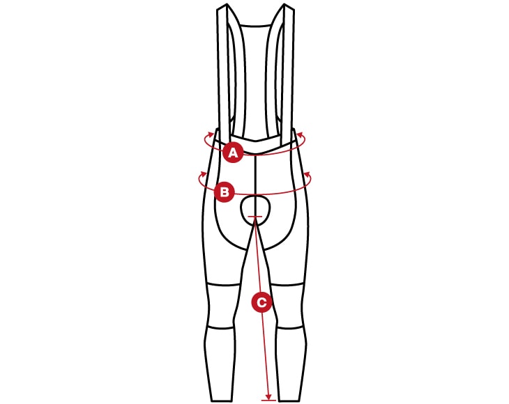 DW bib tights regular size chart