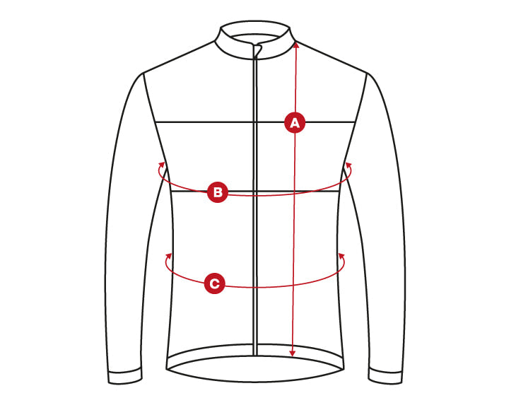 Maillots SRX Long Sleeve M5 size chart