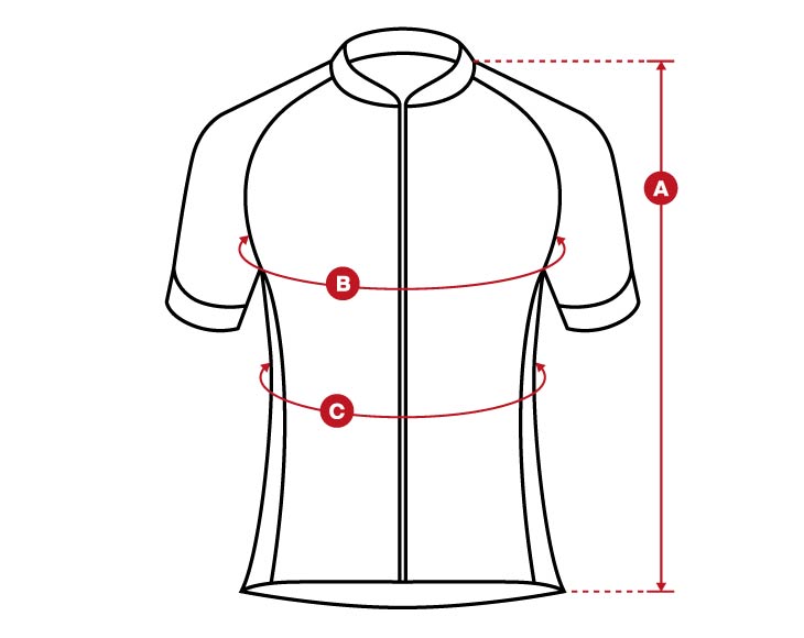 Maillots M3 Jasper size chart