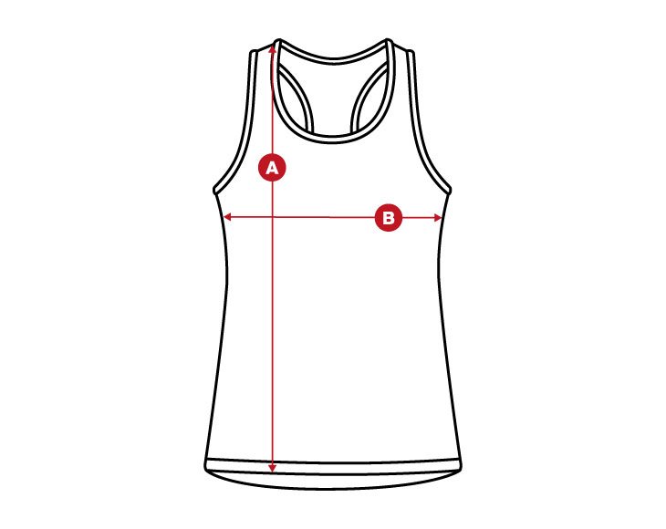 Fitness Tee size chart