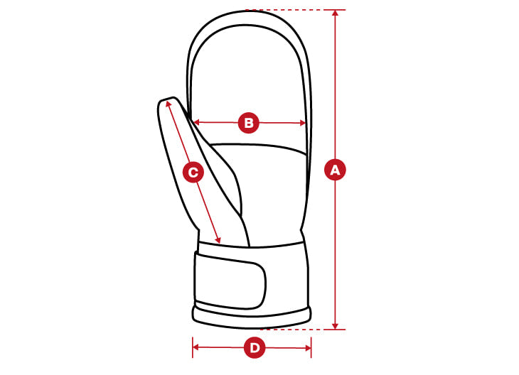 Snow mitten kids size chart