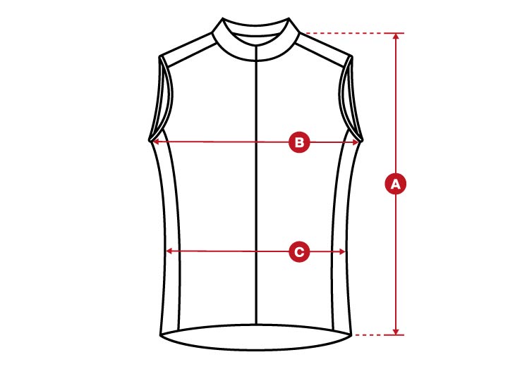 Cycling vests size chart