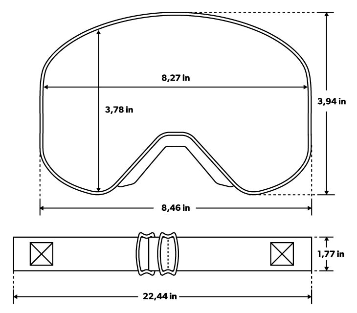 Ski goggles size top guide