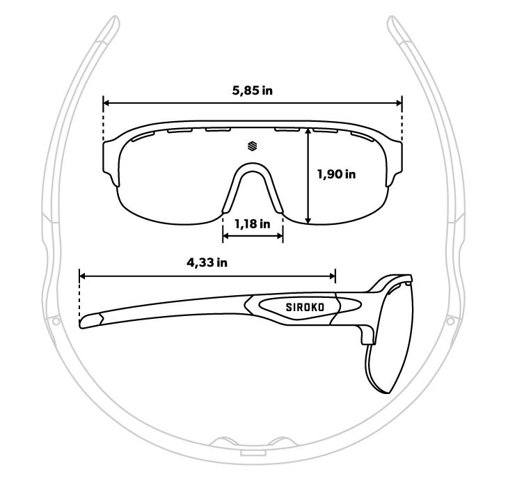 Guía de tamaños gafas Siroko Tech K3