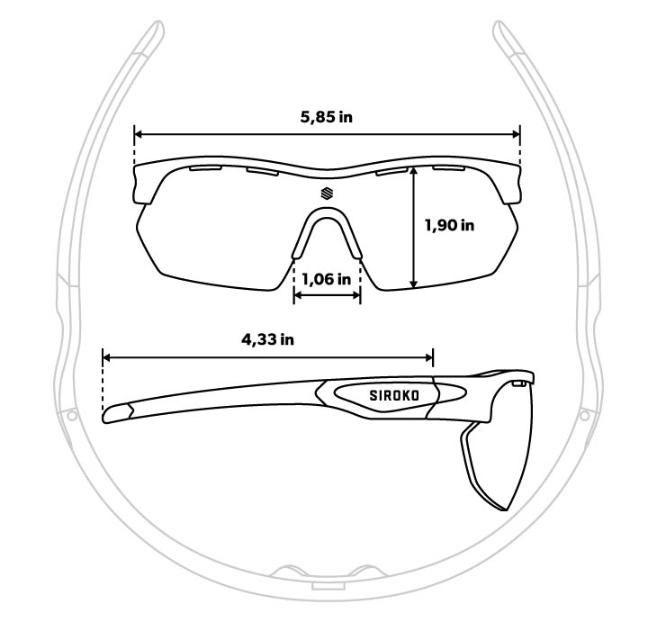Guía de tamaños gafas Siroko Tech K3s