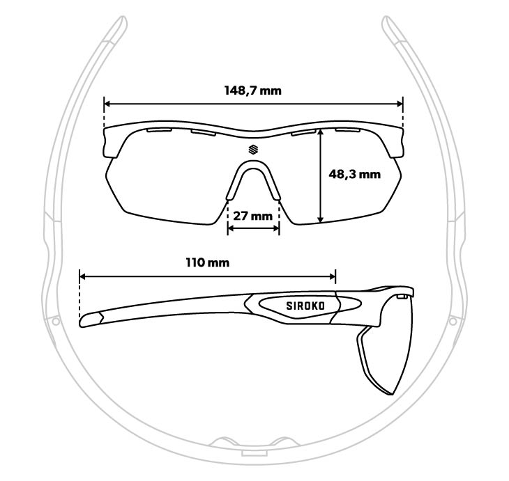 Guía de tamaños gafas Siroko Tech K3s